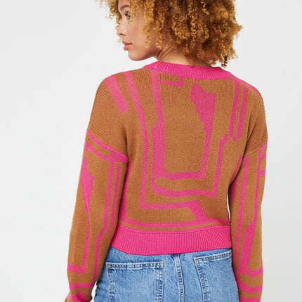 UNICORN Women's sweater pink brown xs s m l xl