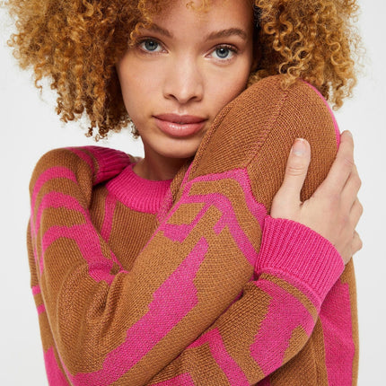 UNICORN Women's sweater pink brown xs s m l xl