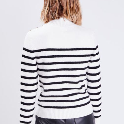 UNICORN Women's sweater striped white black xs s m l