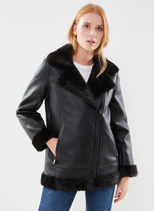 Dames jas leer wollig zwart xs s m l xl