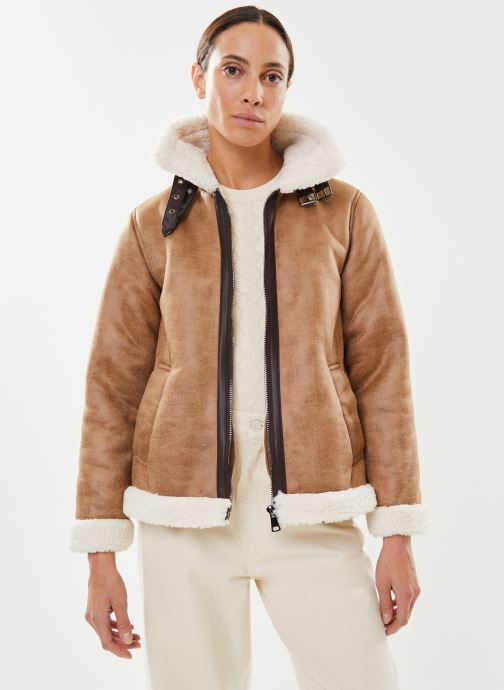 dames jas leer wollig bruin xs s m l xl