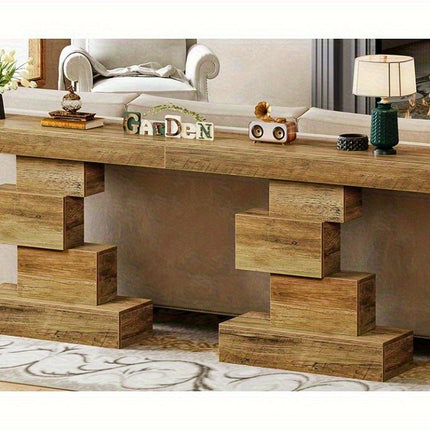 UNICORN 107.95cm Farmhouse Console Table Light Brown