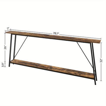UNICORN Modern Extra-Long Console Table Brown & Black (200cm Length)