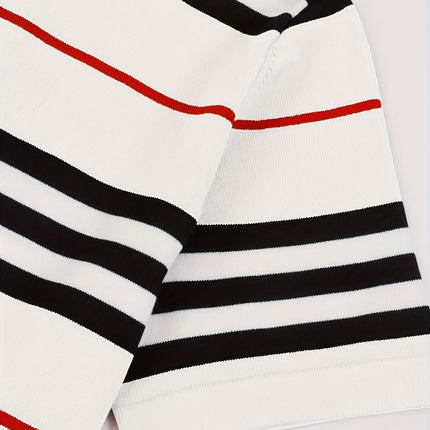 UNICORN Striped Round Neck Short Sleeve Knit Top for Trendy Spring s m l xl