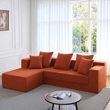 UNICORN L-Shaped Convertible Floor Sofa Bed Black Gray Green Orange Off White