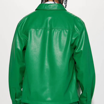 UNICORN Men's jacket leather black green light green white S M L XL XXL XXXL
