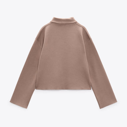 UNICORN women's turtleneck sweater with stand-up collar hoodie sweater light brown black Ecru s m l xl xxl