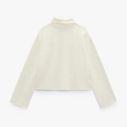 UNICORN women's turtleneck sweater with stand-up collar hoodie sweater light brown black Ecru s m l xl xxl