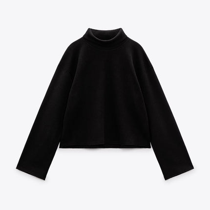 UNICORN women's turtleneck sweater with stand-up collar hoodie sweater light brown black Ecru s m l xl xxl