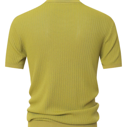 UNICORN Casual Old Money Style Textured Knit Shirt Short Sleeve Summer s m l xl xxl