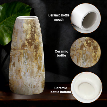 UNICORN Ceramic Vase for Home Decor Golden And White