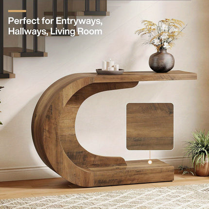 UNICORN 109.98cm Mid-Century Modern C-Shaped Console Table