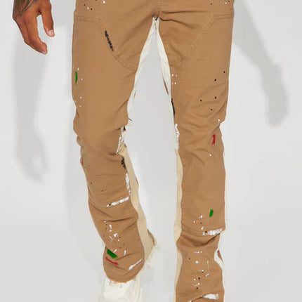 UNICORN Men's jeans brown with paint stains s m l xl xxl