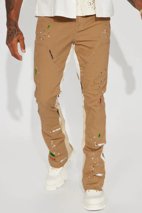 UNICORN Men's jeans brown with paint stains s m l xl xxl