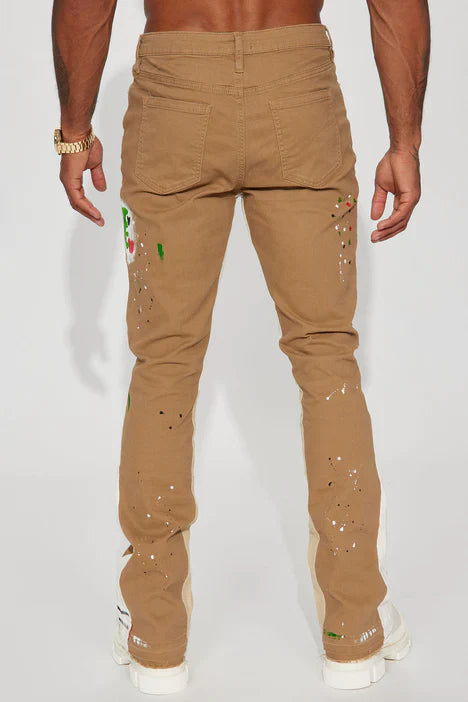 UNICORN Men's jeans brown with paint stains s m l xl xxl