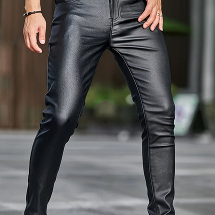 UNICORN Men's PU-coated Fashion Slim-fit Stretch Pants xs s m l xl xxl
