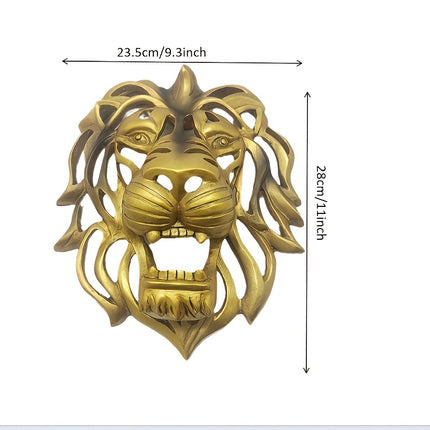 UNICORN Golden Lion Statue Elegant Wall-Mounted Resin Lion Sculpture Suitable for Home