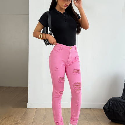 UNICORN Women Elegant Casual Versatile Slim-Fit Candy-Colored Pencil Jeans s m l xl xxl
