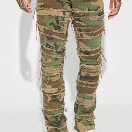UNICORN Men's jeans army print camouflage brown green s m l xl xxl