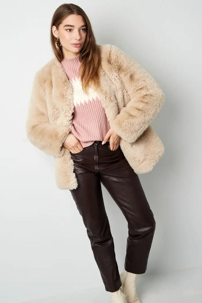 UNICORN Faux fur coat - beige S M L