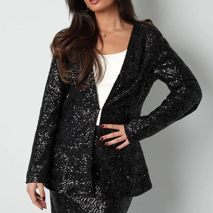 UNICORN Glitter blazer black s m l