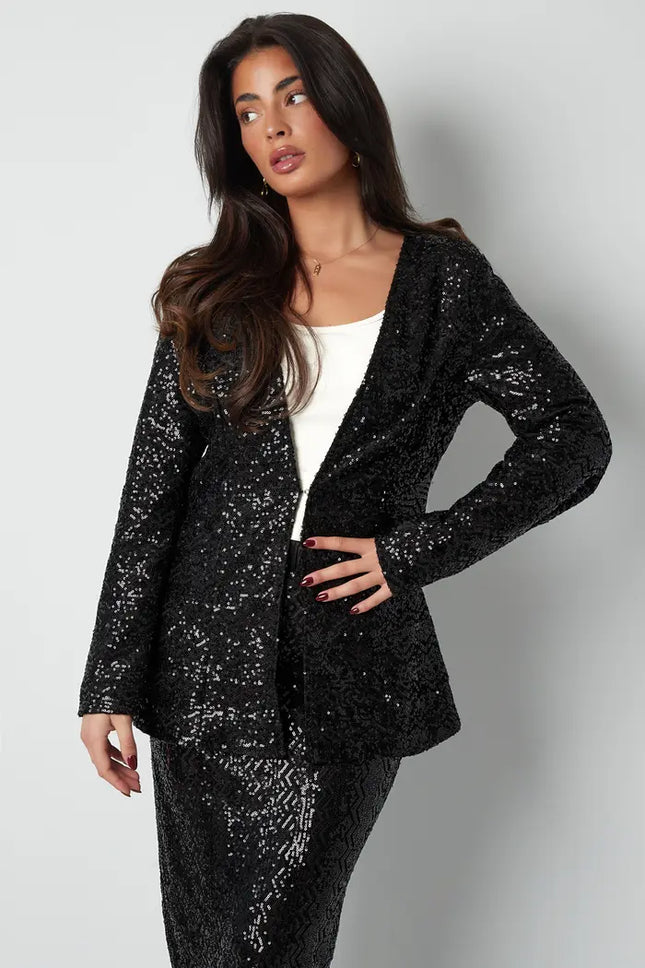 UNICORN Glitter blazer black s m l