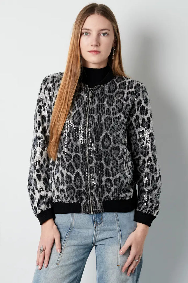 UNICORN Glitter panther jacket - grey S M L