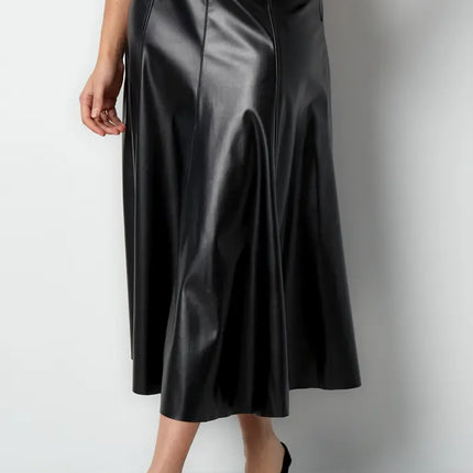 UNICORN PU long skirt - Black S M L