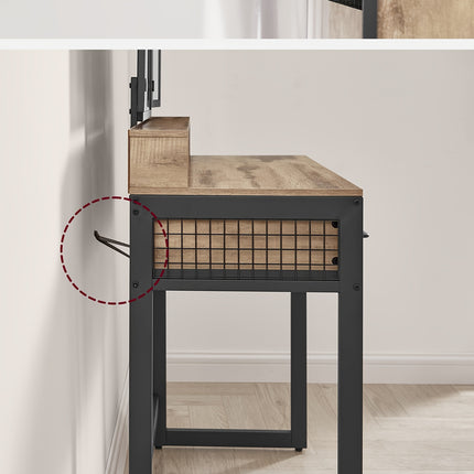 UNICORN Modern Vanity Dressing Table with Padded Stool Black