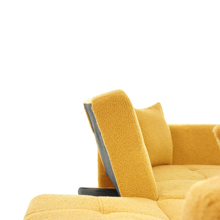 UNICORN Modern minimalist sofa bed size: 175*64*72 cm angle adjustable gold bed legs sofa with cushions side storage pockets