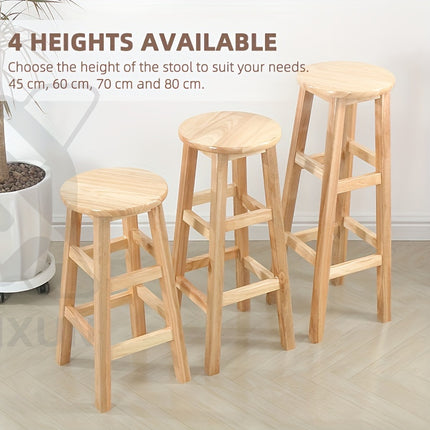 UNICORN Oak Round Stools, Solid Wood Bar Stools, Pub Chairs