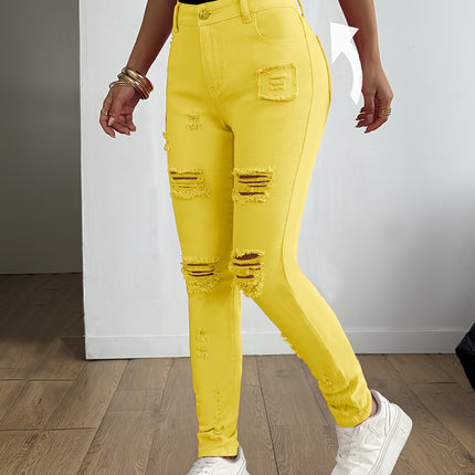 UNICORN Women Elegant Casual Versatile Slim-Fit Candy-Colored Pencil Jeans s m l xl xxl