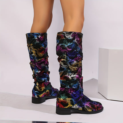 UNICORN Ladies Colorful Butterfly Series Features Stylish And Versatile High-Heeled Boots