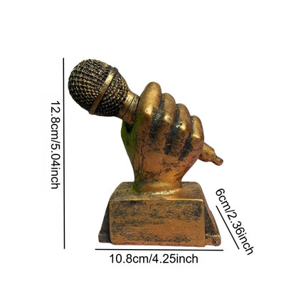 UNICORN Microphone Trophy Resin Statue Desktop Decor for Music Lovers