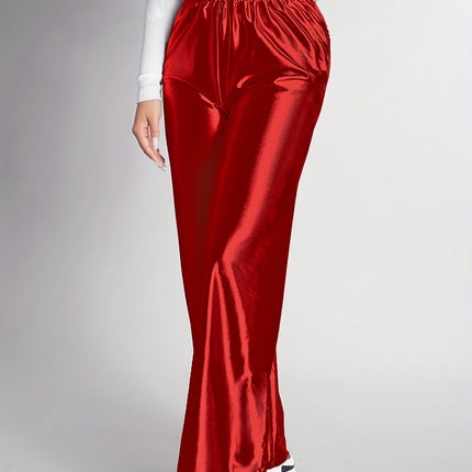 UNICORN Womens Silvery-Hot Stamped Elastic Waistband Straight-Leg Pants s m l xl xxl