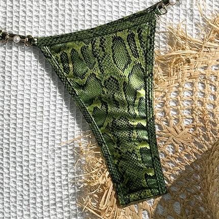UNICORN Colorful Snake Print Halter Bikini Set 2pcs, Suitable for Vacation xs s m l