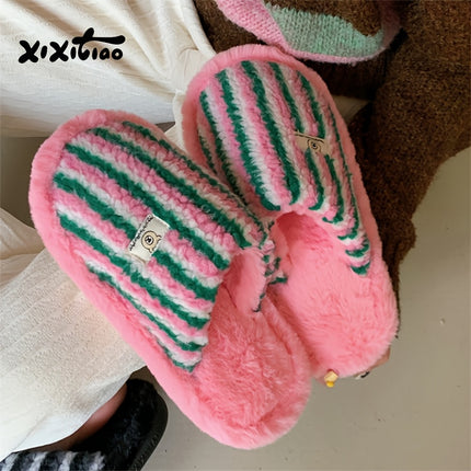 UNICORN Men's Home Slippers, Casual Color-Block Striped 36 38 39.5 41.5 43