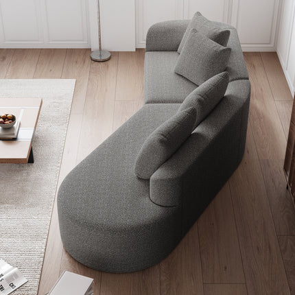 UNICORN Chenille sofa Modern, upholstered, oversized corner sofa, 4-seater, extra deep and wide seating, curved cloud couch with 4 decorative cushions, freely combinable sofa for living room and bedroom