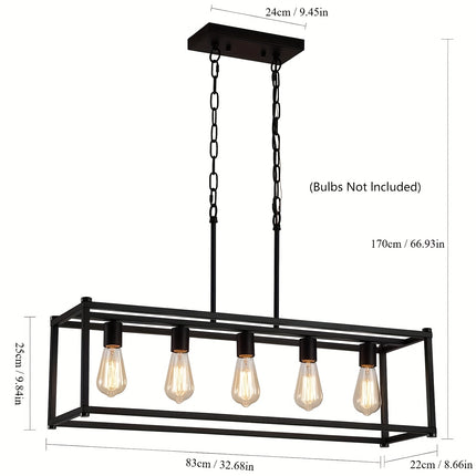 UNICORN Modern Black Chandeliers, Kitchen Island Linear Pendant Lights