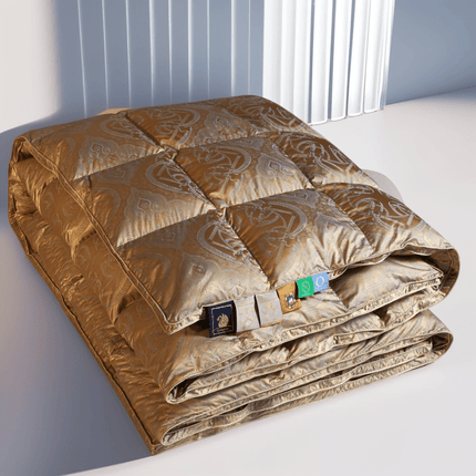 UNICORN 1pc 120S High-Density Anti-Feather Jacquard Quilt Golden Pink Bronze Red