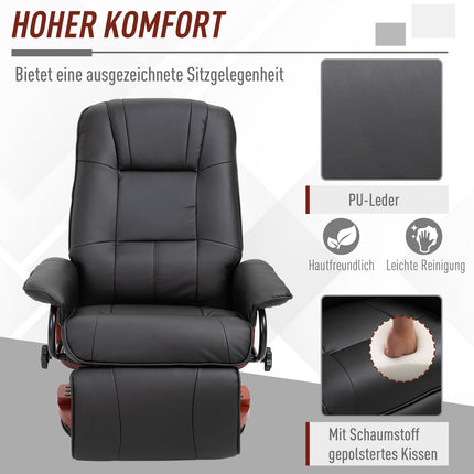 UNICORN Swivel Recliner with Reclining Function Black