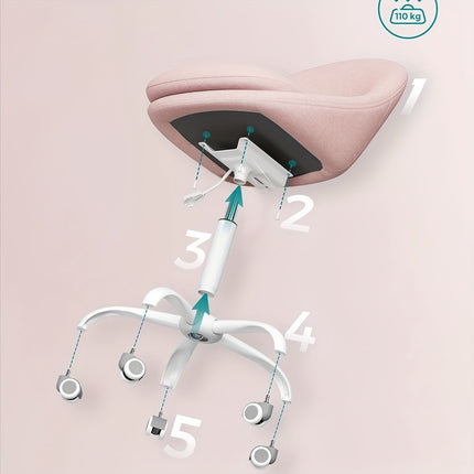 UNICORN Pink Swivel Desk Chair for Home Office, Supports Up to 110Kg