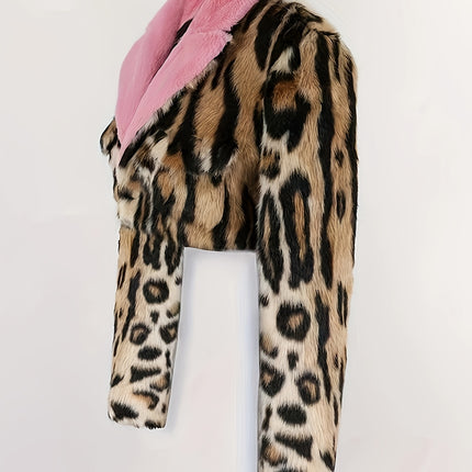 UNICORN Faux Coat Fashion Personality Temperament Women Faux Leopard Coat xs s m l xl