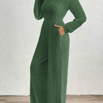 UNICORN High Neck Long Sleeve Versatile Womens Jumpsuit Solid Color s m l xl