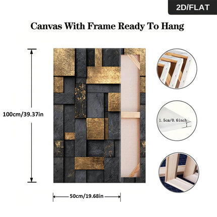 UNICORN Framed Canvas Art Piece Featuring a Black And Golden 19.68 by 39.37 Inches