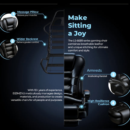 UNICORN Ergonomic Mesh Office Gaming Chair With Lumbar Support And Footrest