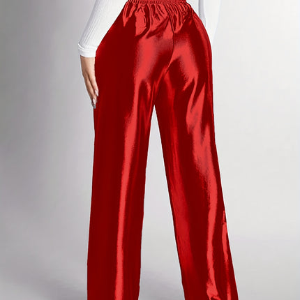 UNICORN Womens Silvery-Hot Stamped Elastic Waistband Straight-Leg Pants s m l xl xxl