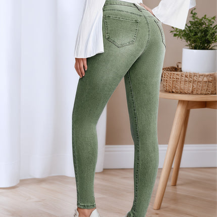 UNICORN High-Stretch Skinny Jeans Olive Green s m l xl