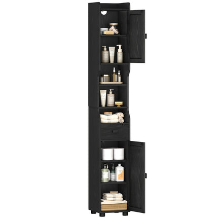 UNICORN Modern Narrow Tall Bathroom Vanity with Double Doors & Single Drawer