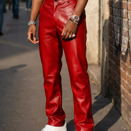 UNICORN Glossy PU Leather Pants, New Solid Color Slim-Fit Long Trousers s m l xl xxl